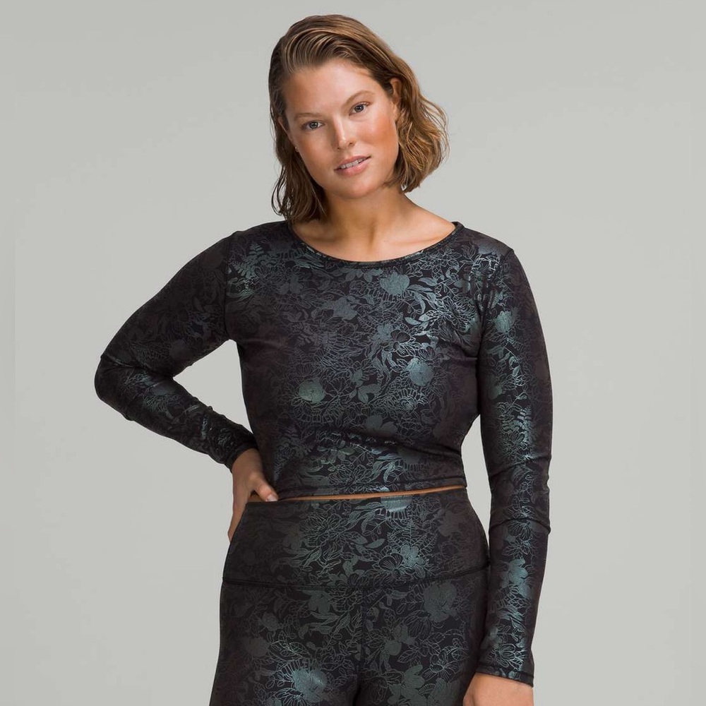 Lululemon Wunder Train Cropped Long Sleeve Shirt *Foil